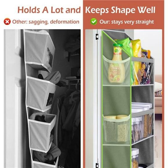 Over Door Organizer 6 Large 12 Side Pocket Hanging Storage Baby Closet Pantry - Picture 5 of 7